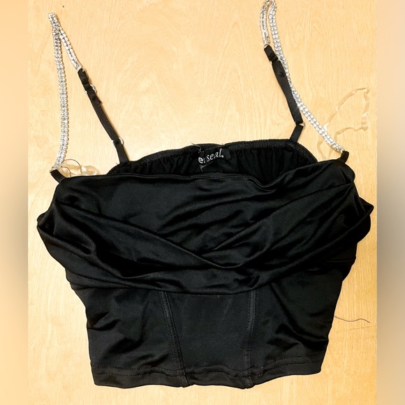 Crop top black size M NWT - Picture 1 of 4